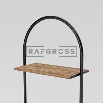 Oval Butik Stand – Askı ve Raflı Metal Stand 55x30 cm-200 cm 3 Raflı- 02