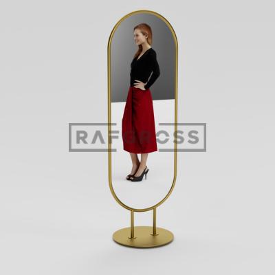 Oval Butik Stand Aynalı 200 cm – Oval Ayna | Mağaza ve Butik Aynası-01